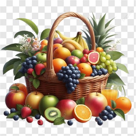 Basket Filled With Fresh Fruits Clipart, Fresh Fruits, Basket, Fresh ...