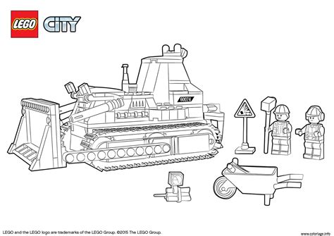 Coloriage Lego City Bulldozer Construction - JeColorie.com