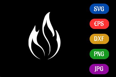 Fire | Black and White Logo Vector Art Graphic by Creative Oasis ...