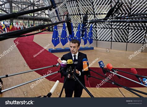 President France Emmanuel Macron Arrives Summit Stock Photo 1059142715 ...