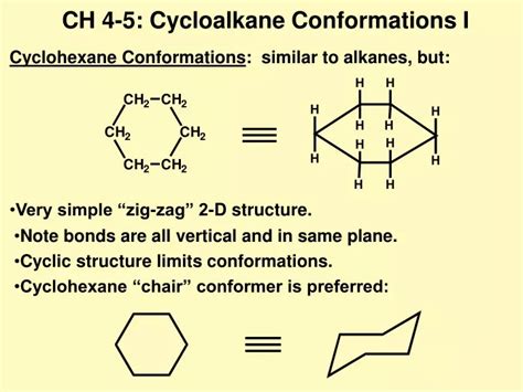 PPT - Cyclohexane Conformations : similar to alkanes, but: PowerPoint Presentation - ID:9599332