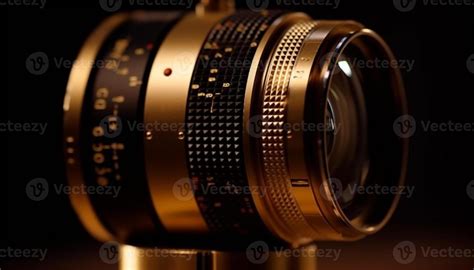 Selective focus on antique camera shiny metal lens generated by AI 24717098 Stock Photo at Vecteezy