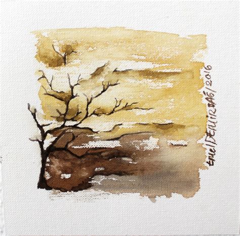 Watercolor landscape Trees Abstract painting on Behance