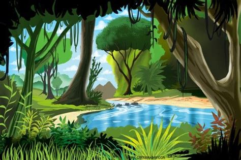 Cartoon Jungle Illustration Cartoon | Jungle illustration, Jungle mural, Jungle wallpaper