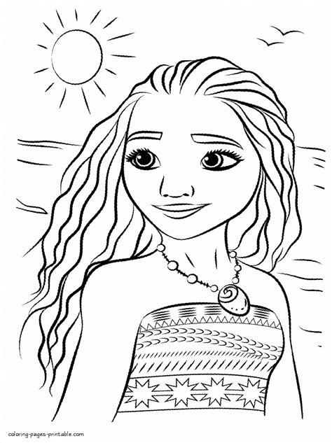 Moana portrait coloring printable page || COLORING-PAGES-PRINTABLE.COM