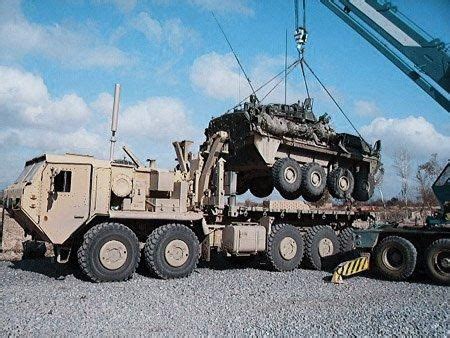 M1075 PLS loading an LAV | Military vehicles, Army truck, Oshkosh truck