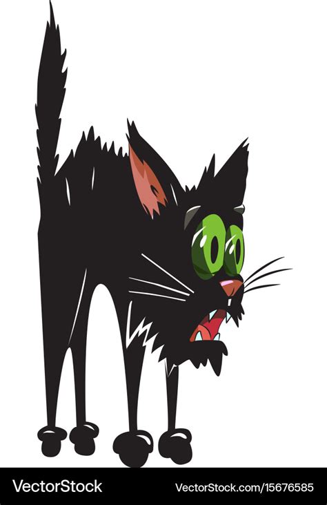 Cartoon image of scared black cat Royalty Free Vector Image