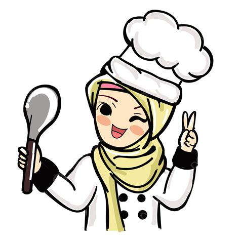 Cute Female Chef Clipart Vector, Muslim Chef Cute Cartoon, Muslim Chef Png, Muslim Chef, Muslim ...