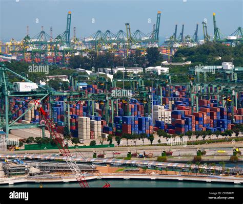 Port of Singapore Authority Container terminal Singapore Stock Photo ...