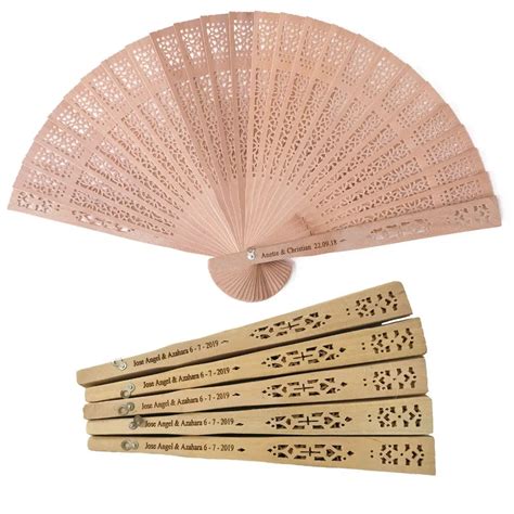 10pcs Personalized Wedding sandalwood hand fan Wedding Favor Bridal shower Gift Folding ...