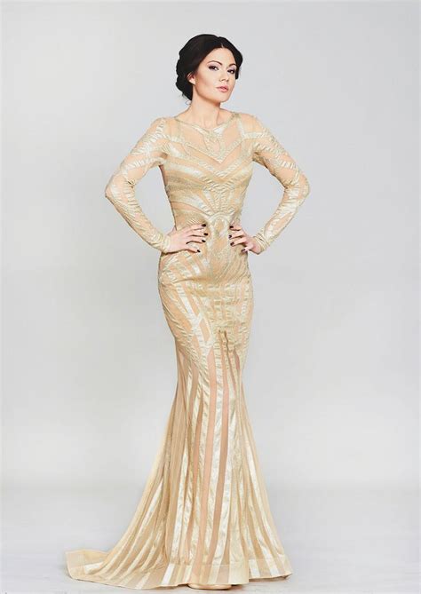 Gold Couture Dress For Red Carpet, Long Prom Dress In Gold, Gold ...