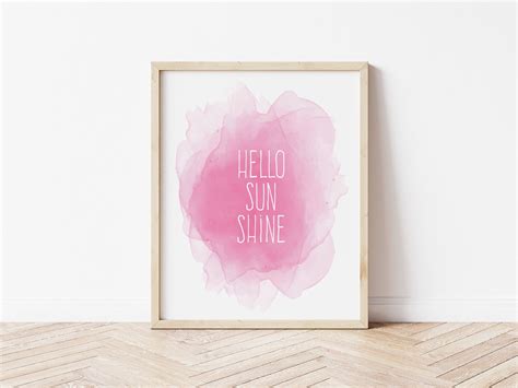 Hello Sunshine Printable Art, Motivational Quote Print, Nursery Decor ...