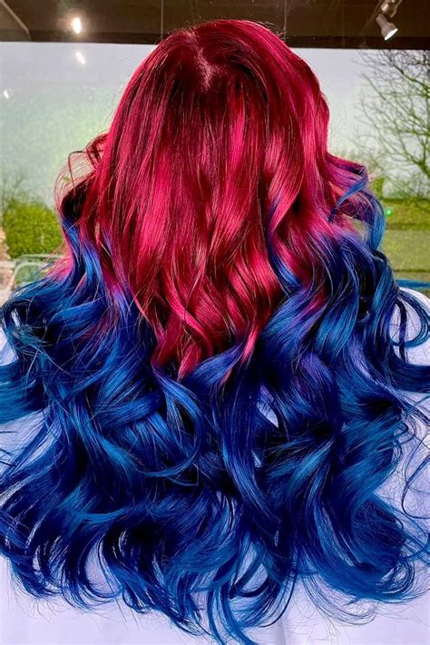 Best Purple And Blue Hair Looks | Two color hair, Blue hair, Hair color ...