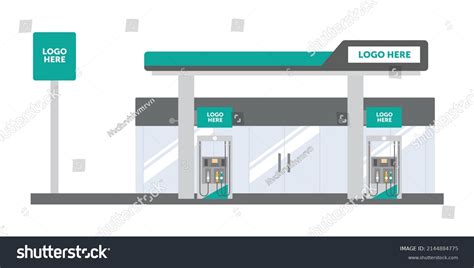 Gas Petrol Station Cartoon Flat Vector Stock Vector (Royalty Free ...