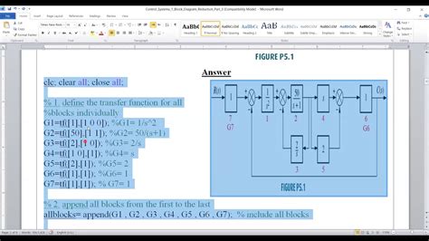 Block Diagram Reduction using MATLAB - YouTube