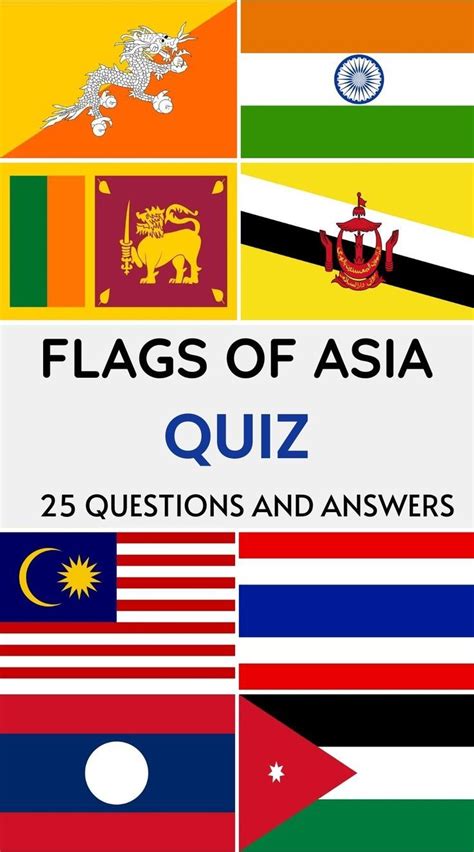 Flags of Asia Quiz – 25 Questions and Answers in 2022 | Geography quiz, Quiz, Flag