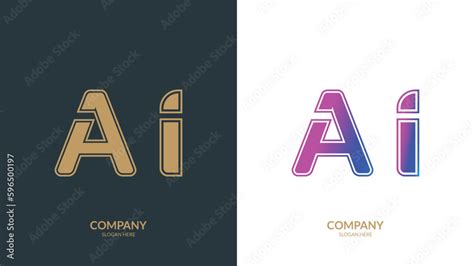 Vector logo for letter AI design template Stock Vector | Adobe Stock