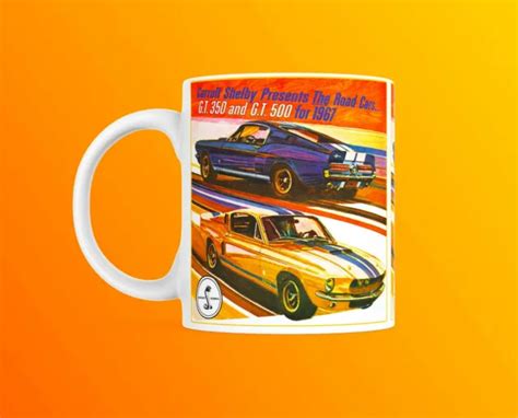 1967 FORD MUSTANG GT350 GT500 Shelby Cobra Coffee Cup Mug Carroll Ad Super Snake $14.99 - PicClick