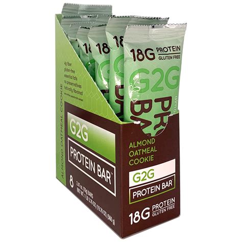 G2G Protein Bar, Almond Oatmeal Cookie, Real Food Ingredients ...