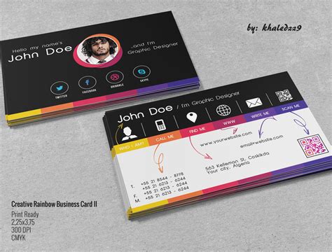 Creative Rainbow Business Card II by khaledzz9 on DeviantArt