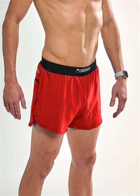 Men's Red 4" Half Split Shorts – ChicknLegs