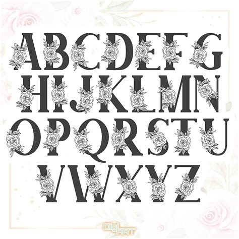 Floral Monogram Font Calligraphy Font Script Monogram Font Funky Fonts Crafting Font Font ...