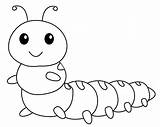 Cute Inchworm Coloring Page sketch template