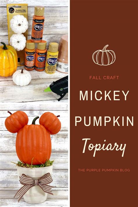 Fun & Simple Mickey Mouse Pumpkin Topiary Craft for Fall!