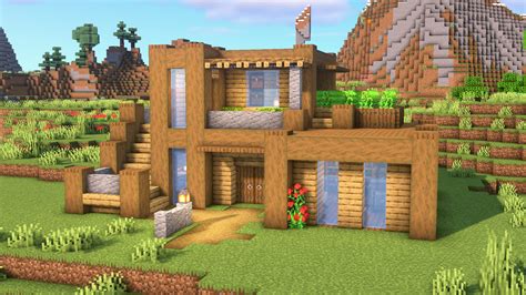 Fedo on Twitter: "#Minecraft #Minecraftbuilds #MinecraftSurvival Modern wooden house in ...