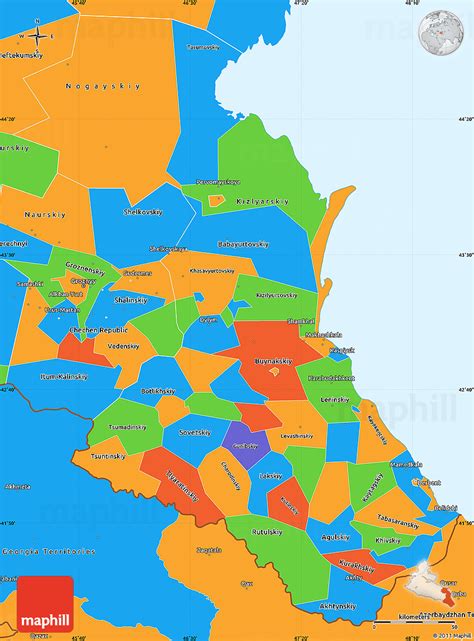 Political Simple Map of Republic of Dagestan