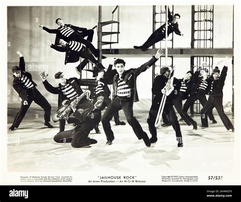 Elvis Presley in Jailhouse Rock (MGM, 1957). Publicity Still. Colorized. Famous dance scene in ...