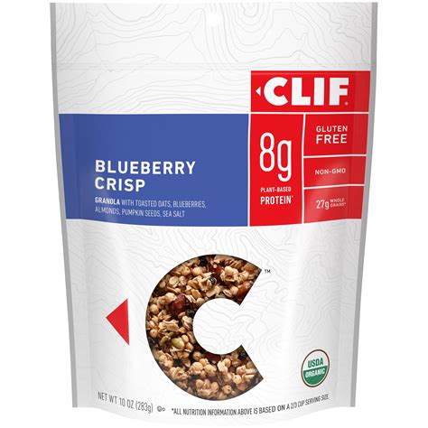 CLIF Granola, Gluten Free, Organic, Blueberry Crisp, 10 oz (Packaging ...