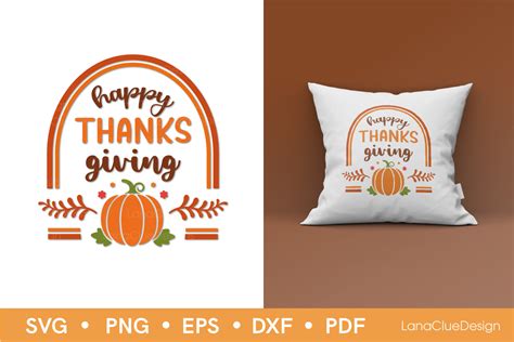 Happy Thanksgiving with Pumpkin SVG Graphic by LanaClueDesign · Creative Fabrica