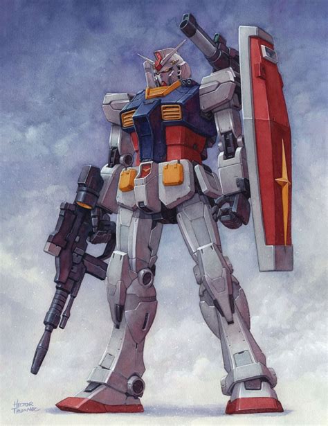 Trunnec's Art — Gundam Rx-78-2 full body watercolor. Commission...