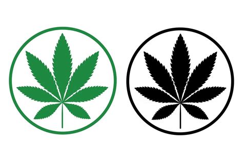 Simple icon of cannabis leaf Silhouette Indica marijuana 2522482 Vector Art at Vecteezy