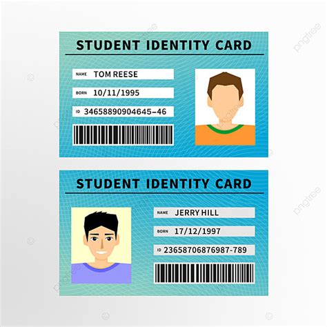 Student Id Card Business Card Template Young Boys Head Template ...