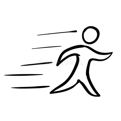 Running Man Doodle Cartoon with Simple Hand Draw Stock Illustration - Illustration of ...