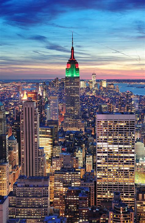 New York City Manhattan Skyline Aerial View Photograph by Songquan Deng