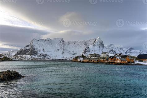 Winter time in Reine, Lofoten Islands, Norway. 16173430 Stock Photo at ...