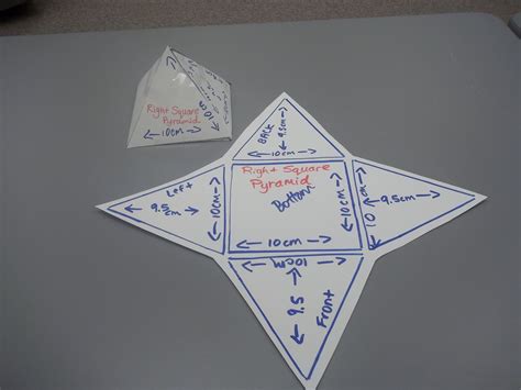 Surface Area of Square Pyramid Using Net