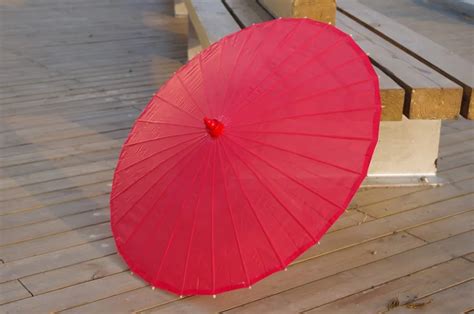 Red Plain Fabric Bamboo Parasol/Umbrella Great For Wedding Party Favor-in Umbrellas from Home ...