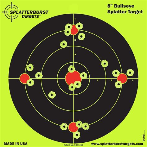 Splatterburst Targets - 8 inch Bullseye Reactive Shooting Target ...