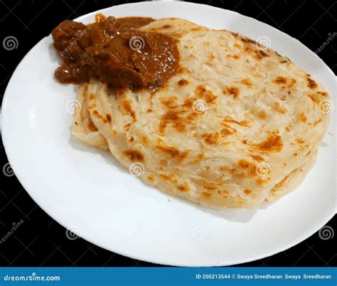 Kerala Parotta with Beef Curry Stock Photo - Image of indian, flatbread: 200213544