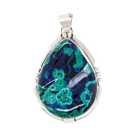 Pendant198 - Azurite Malachite Pendant - Copper Canyon Lapidary & Jewelry