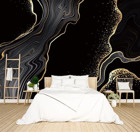 Black And Gold Wallpaper Room