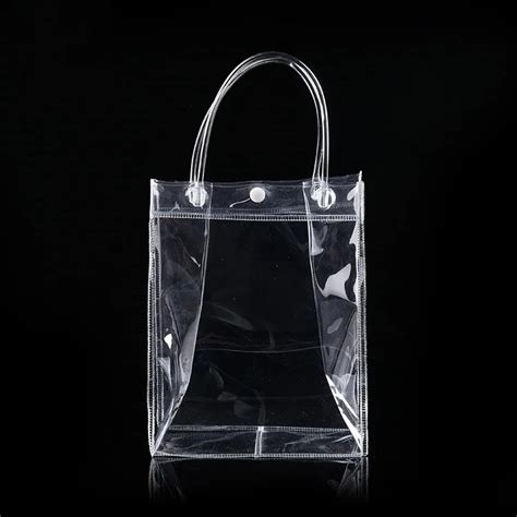 PVC Plastic Gift Bags With Handles Plastic Wine Packaging Bags Clear ...