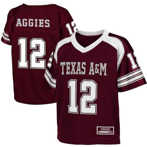 Texas A&M Aggies #12 Toddler End Zone Football Jersey - Maroon