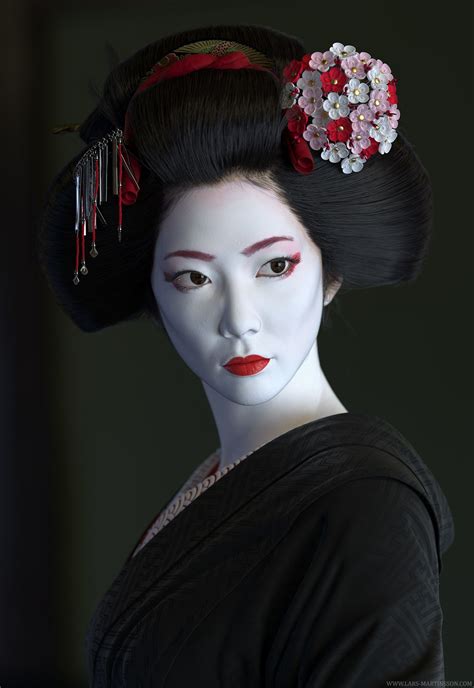 ArtStation - Geisha, Lars Martinsson Art Geisha, Geisha Makeup, Geisha ...