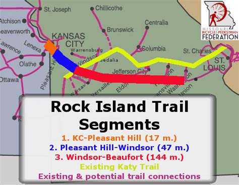 369 miles of connected trail across Missouri: New Rock Island/Katy Trail Connections--Maps ...