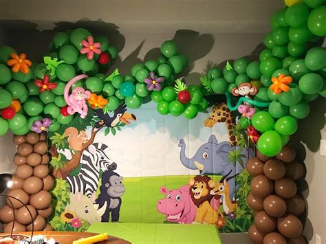 Aliexpress.com : Buy Jungle Safari Theme Animals Birthday Party Banner Baby Portrait Backdrop ...